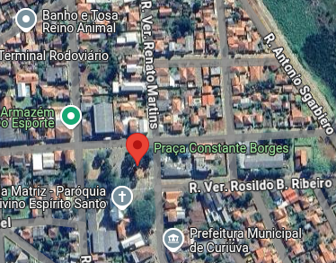 Praça de Curiúva onde acontece a feira do produtor